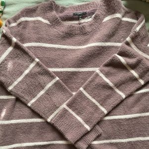 Purple and white eyelash sweater